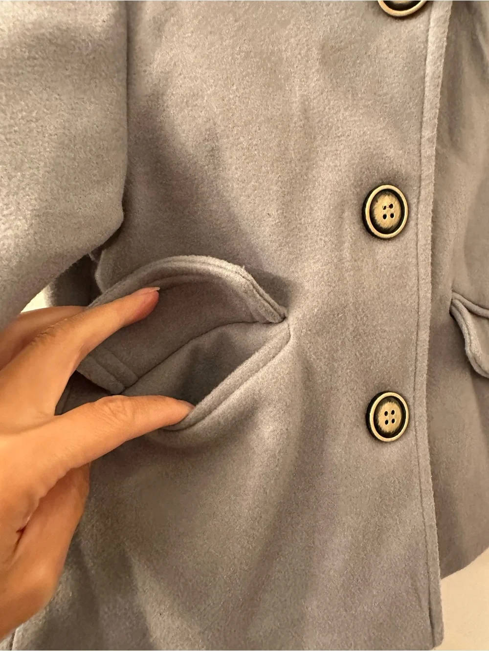 Toddler grey blue hooded coat
